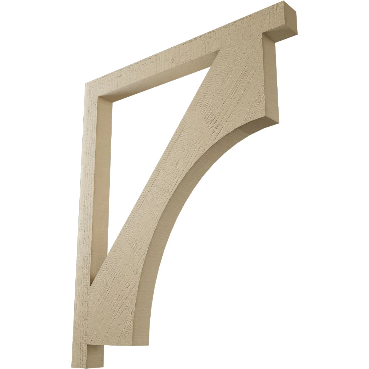 Timberthane Faux Wood Bracket, Westlake Style, Block Ends, 3 1/2"w X 40"d X 48"h, Primed Tan