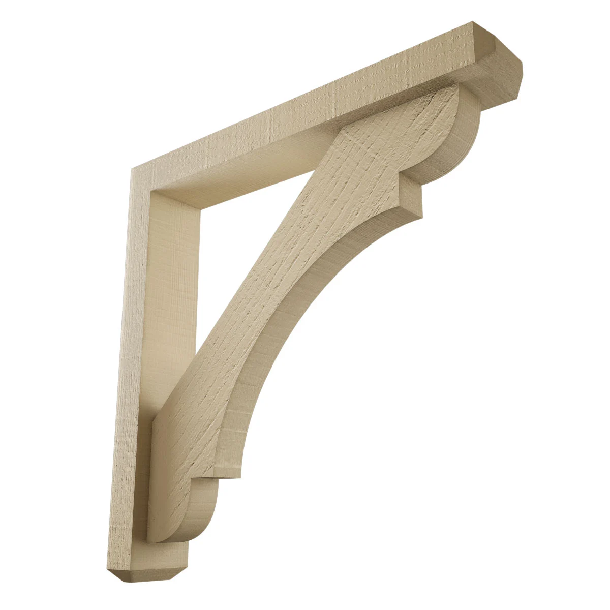 Timberthane Faux Wood Bracket W/ Offset Brace, Olympic Style, Craftsman Ends, 4"w X 24"d X 24"h, Primed Tan – Ekena Millwork