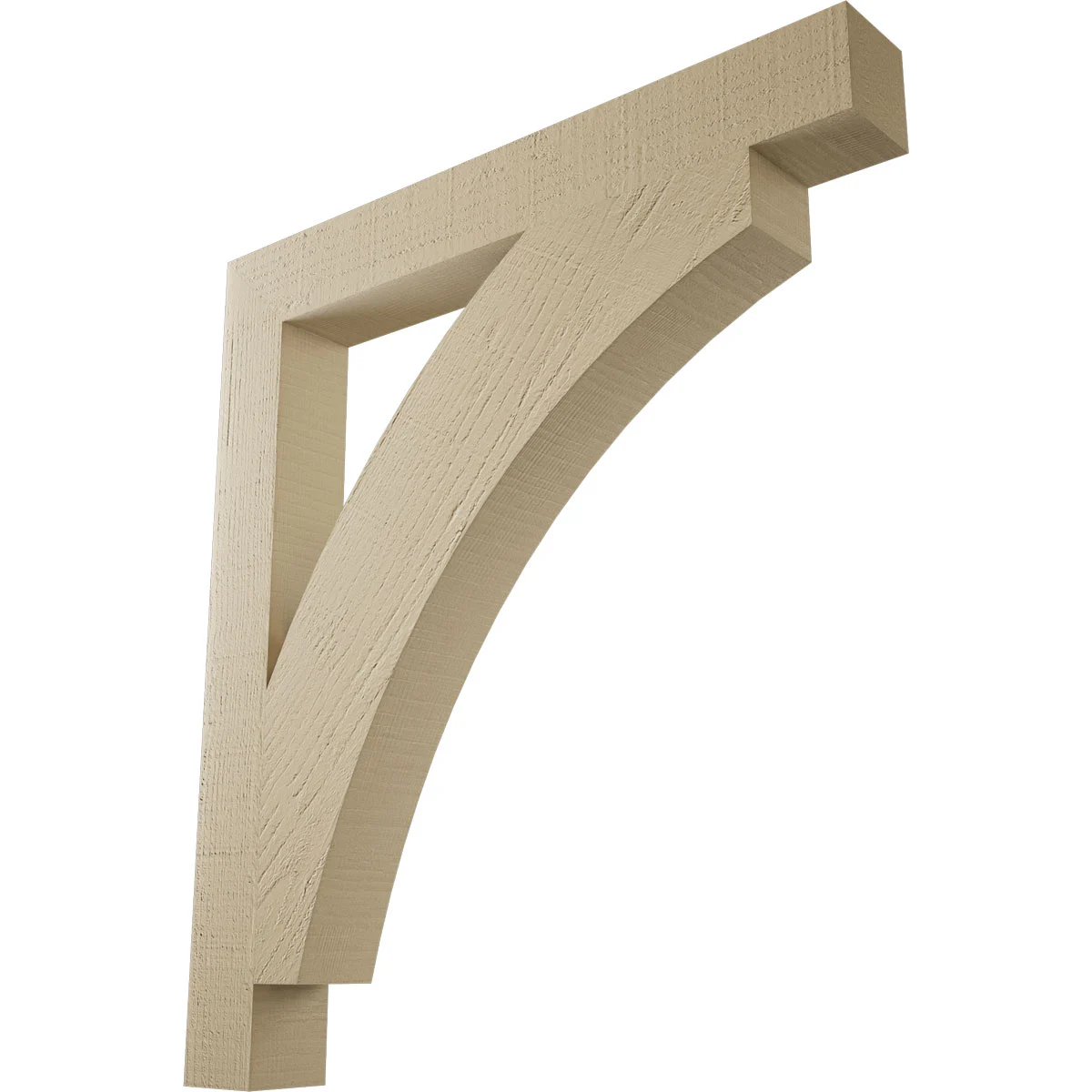 Timberthane Faux Wood Bracket, Thorton Style, Block Ends, 4"w X 32"d X 36"h, Primed Tan