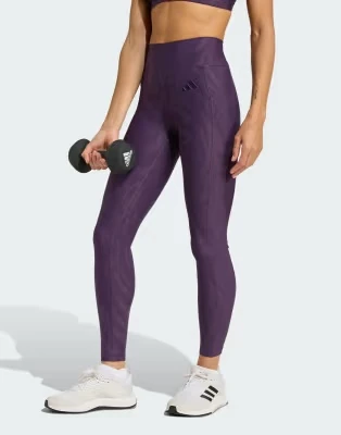 Adidas Performance Optimé Aop Full-length Legging In Aurora Plum