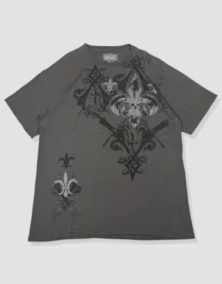 Vintage Size L Mma Elite Grunge T-shirt In Grey