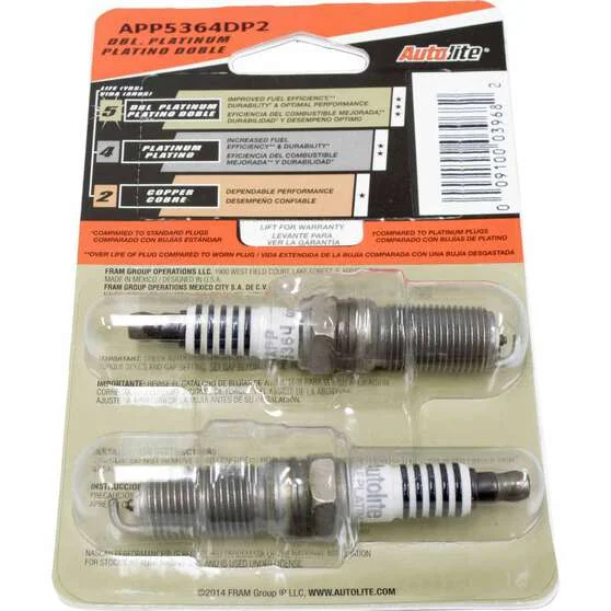 Autolite Double Platinum Spark Plug App5364dp2 2 Pack