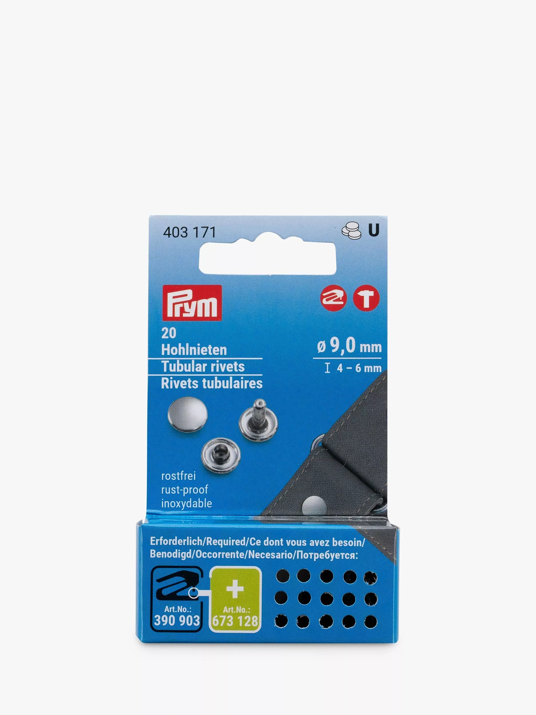 Prym Vario Tubular Rivets, 4-6mm, Pack Of 20