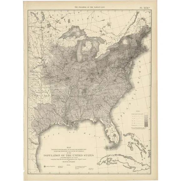 Walker, Chart Of The Us Population, 1874, Paper