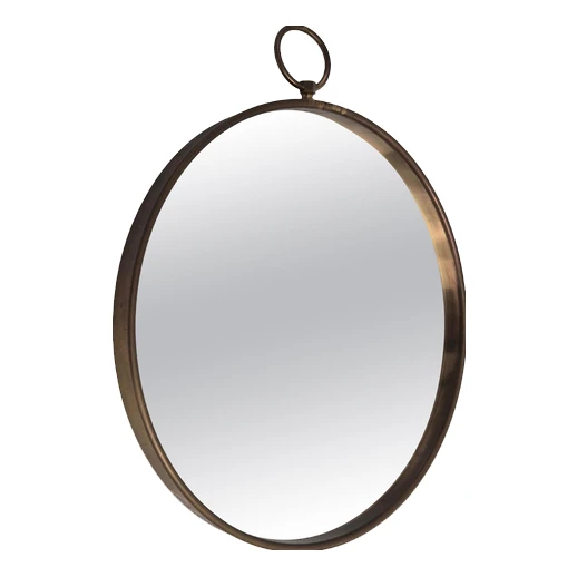 Swedish Modern Pocketwatch‑shaped Mirror With Brass Frame From Firma Svenskt Tenn, 1890s