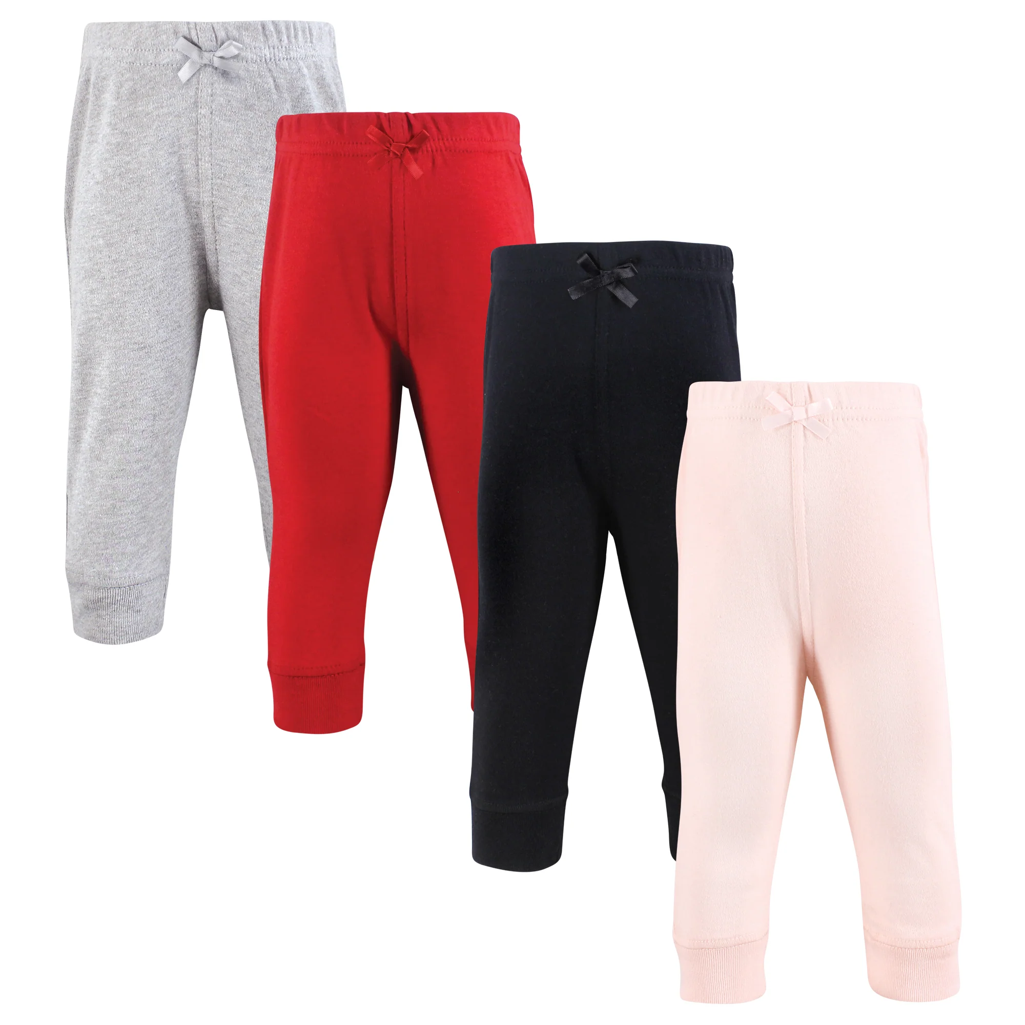 Hudson Baby Cotton Pants And Leggings, Pink Black Red - Newborn