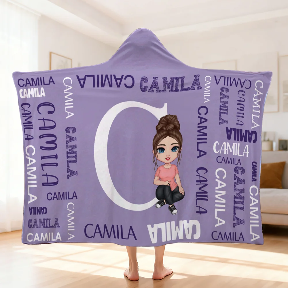 Couverture À Capuche Personnalisée Avec Initiales Et Noms