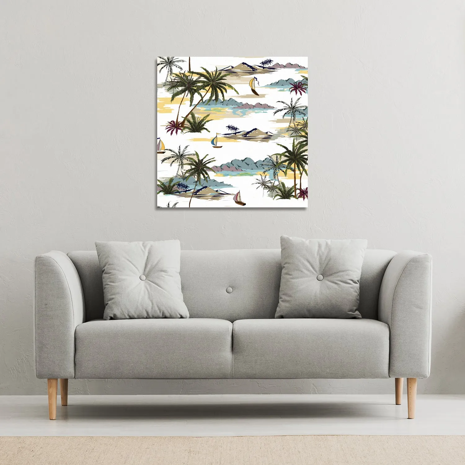 Palm Trees (canvas Print) / 127 X 127 X 4cm