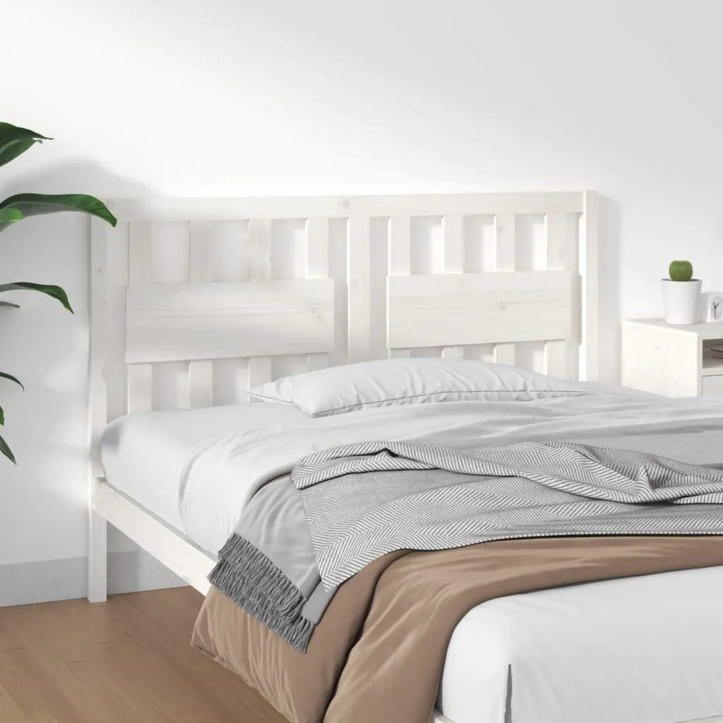 Bed Headboard White 145.5x4x100 Cm Solid Wood Pine