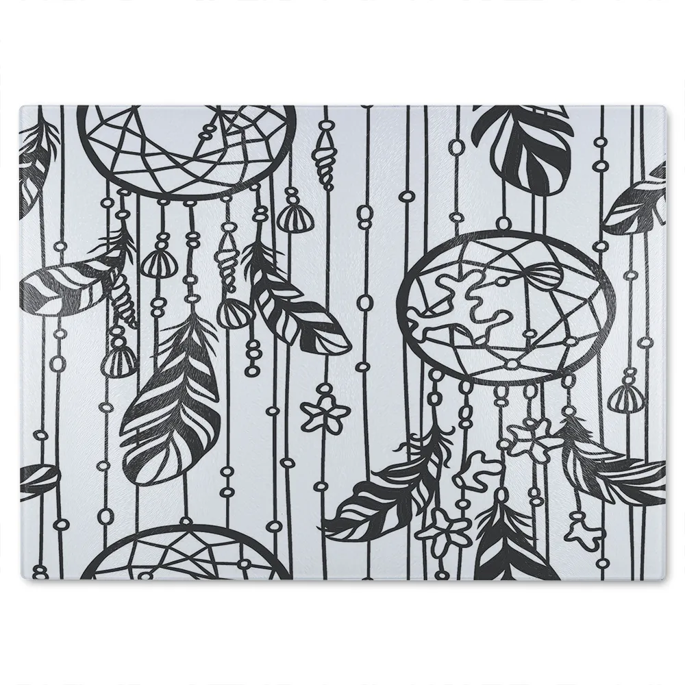 Black Contour Glass Chopping Board