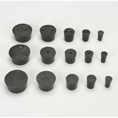 Rubber Stopper, One-hole, Size 8, Top: 41mm, Bottom: 33mm, Approx. No. Per Lb: 12