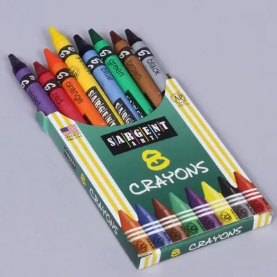 Crayons, Assorted Colors, Set Of 8