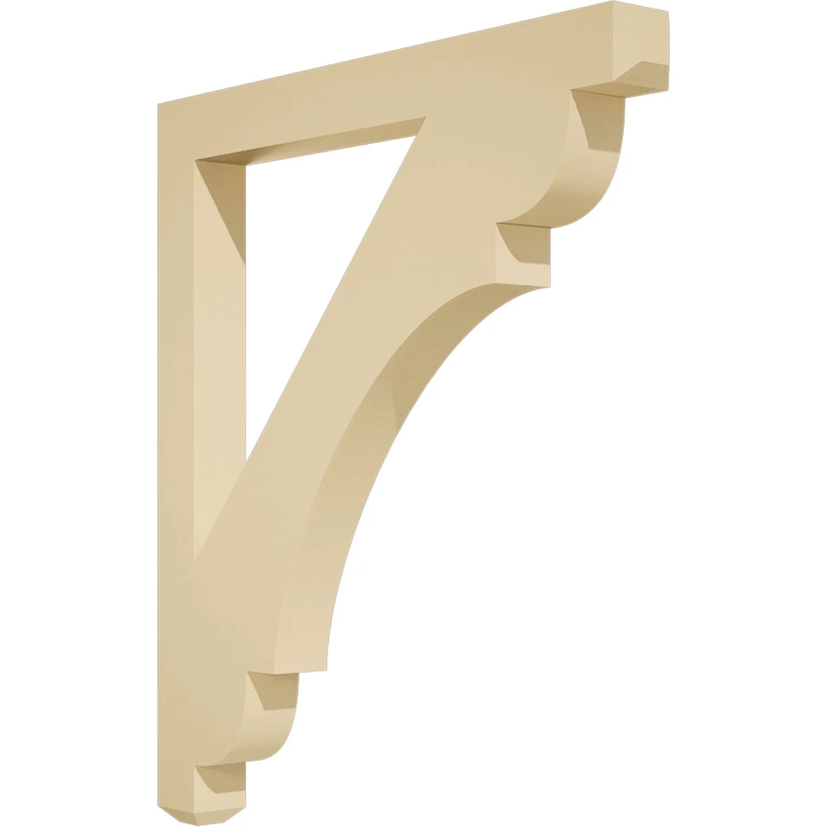 Signature Urethane Bracket, Olympic Style, Craftsman Ends, 3 1/2"w X 36"d X 40"h, Primed Tan
