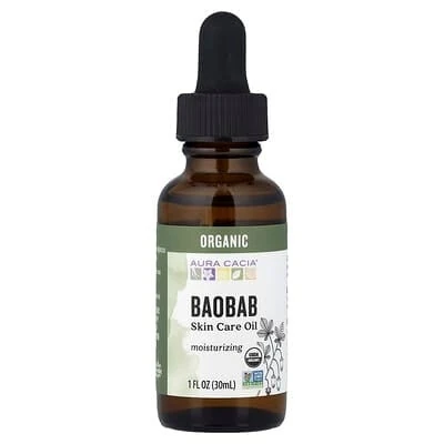 Aura Cacia Organic Baobab Skin Care Oil 1 Fl Oz 30 Ml