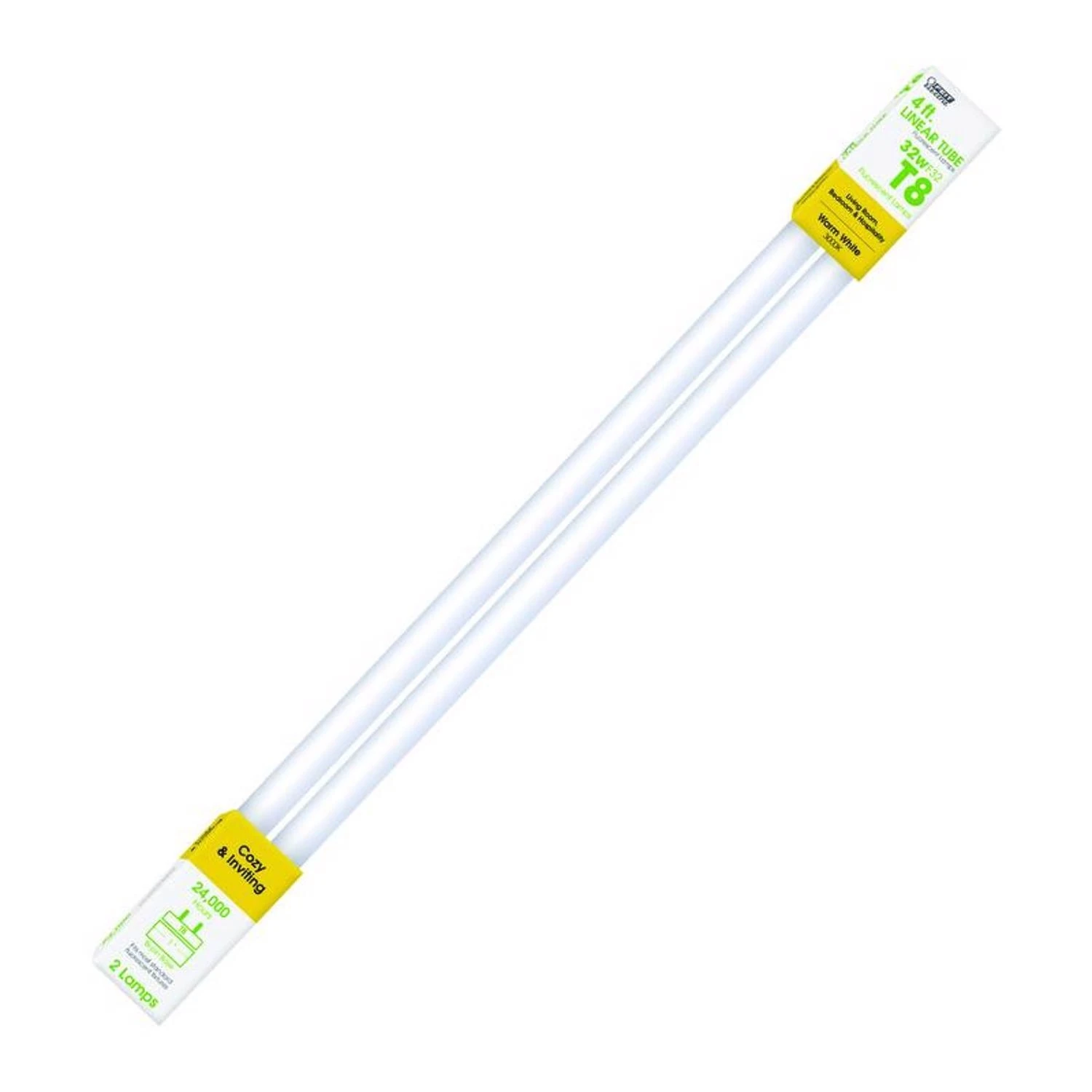 Feit Legacy Bulbs 32 W T8 1 In. D X 47.5 In. L Fluorescent Bulb Warm White Linear 3000 K 2 Pk