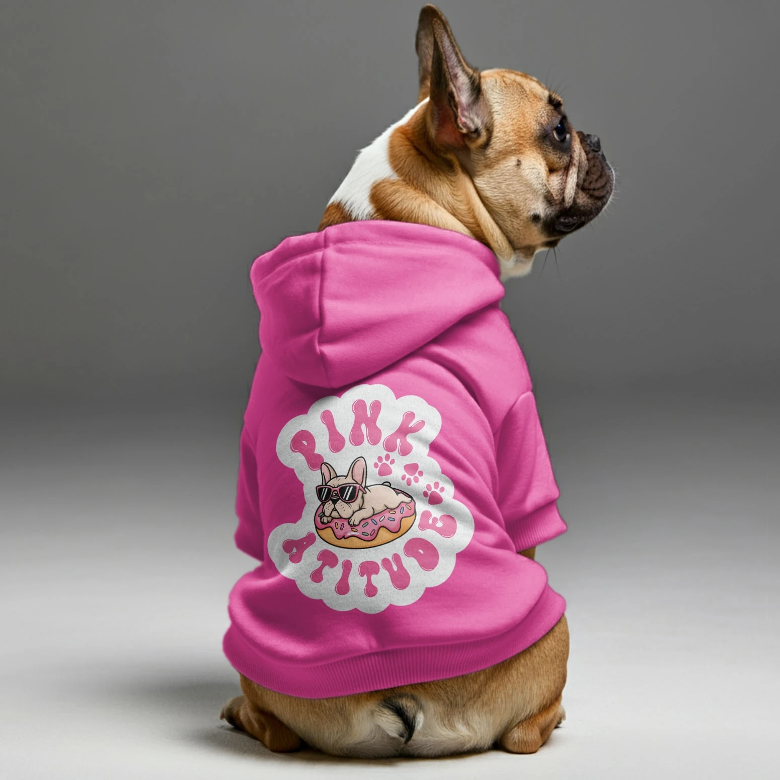 Pink Attitude - Personalized French Bulldog Hoodies With Funny Quotes – Stylish, Cozy, And Premium 100% Cotton