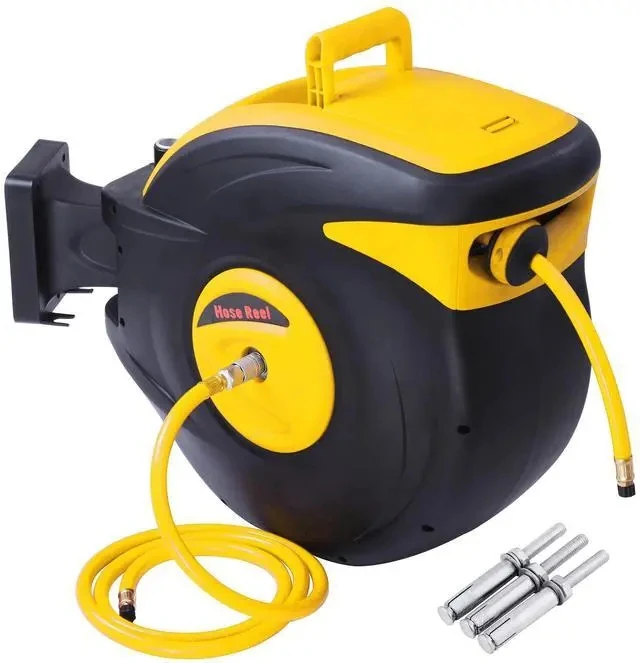100 Ft. X 3/8 In. Pvc Retractable Auto Rewind Air Hose Reel Tool Compressor 300psi Garage