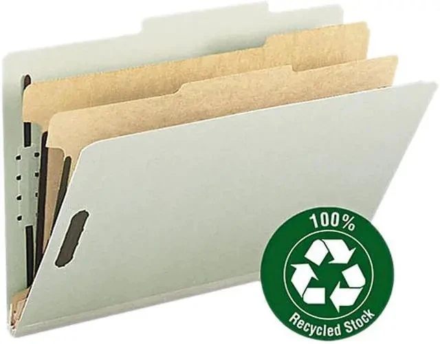 Recycled Pressboard Colored Classification Folders
