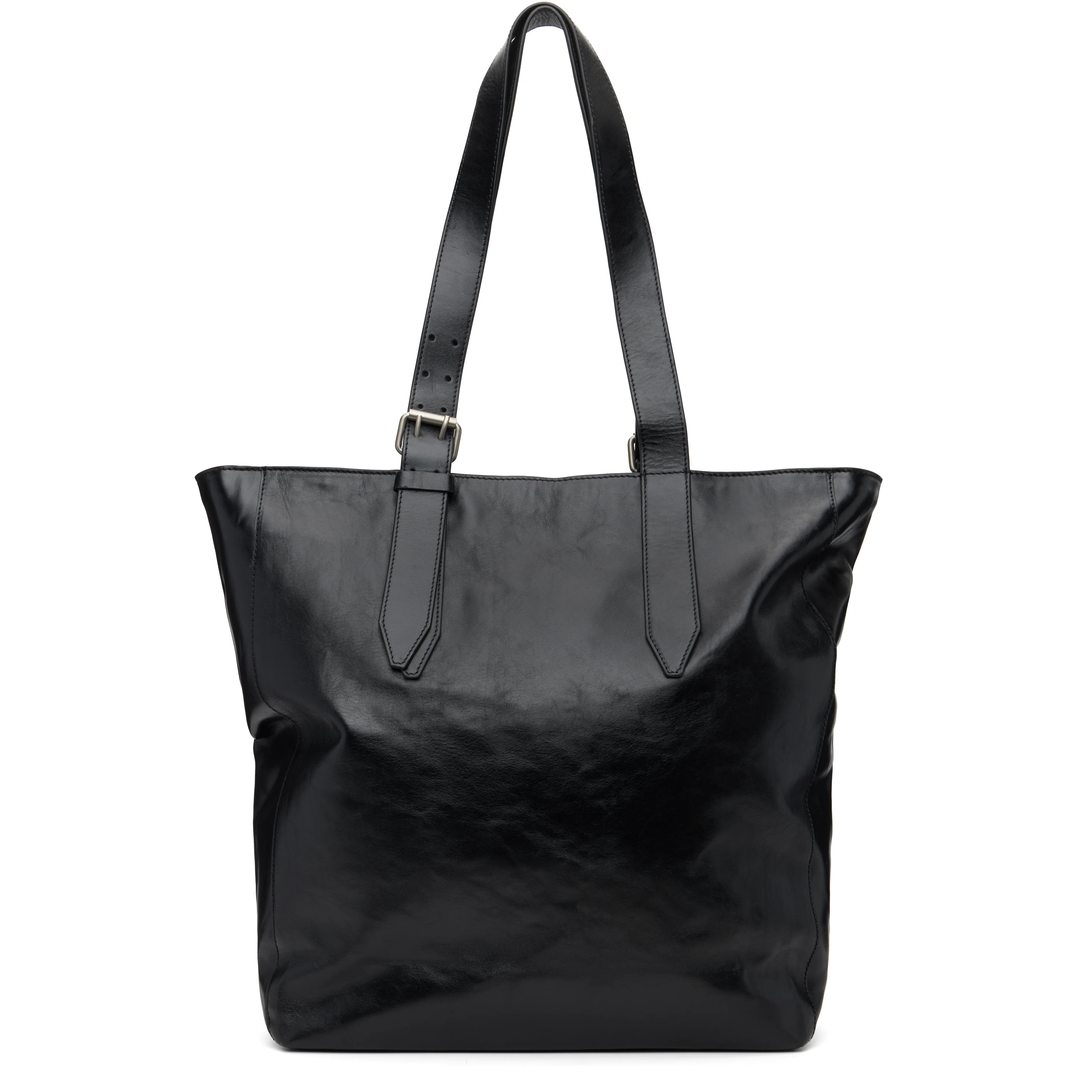 Schwarze Ledertasche Tote