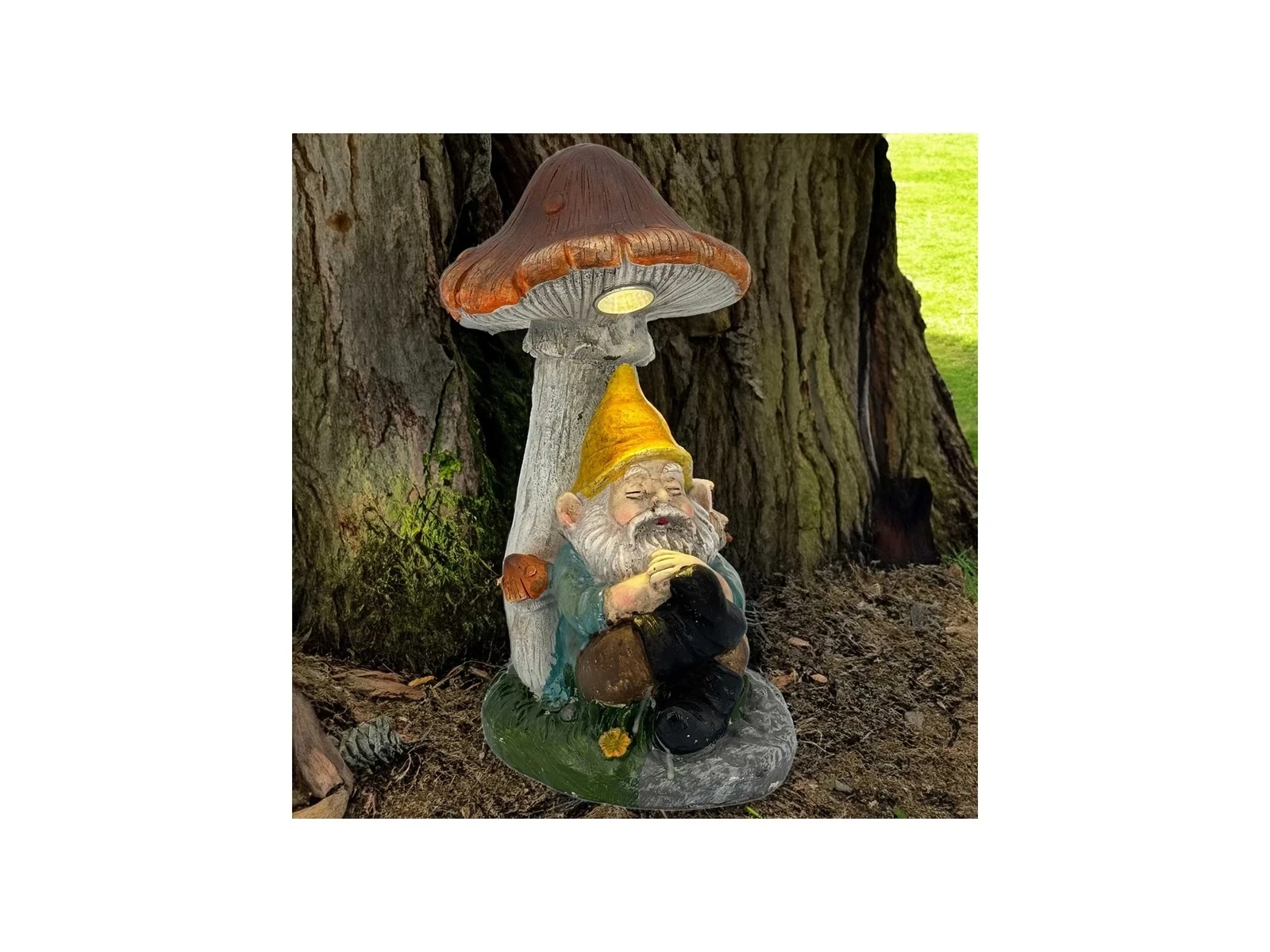 Galt International Napping Gnome Solar Led Statue