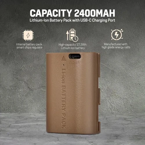 Green Extreme Lp-e6p 17.3wh 7.2v 2400mah Li-ion Battery Pack With Usb-c Port