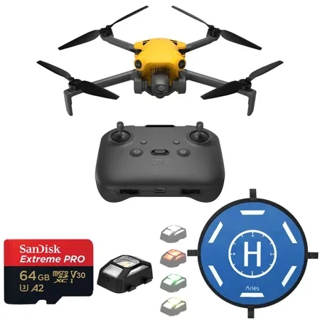 Skyrover X1 4k Drone With Remote Controller, Yellow, Bundle With Accessories Kit Cp.ma.00000950.01 A