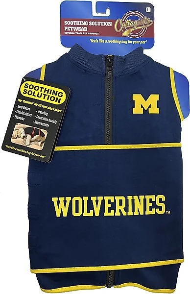 Pets First Ncaa Michigan Dog & Cat Soothing Solution Vest, Medium