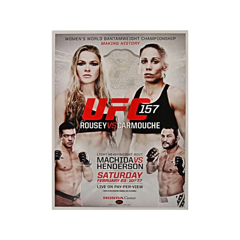 Ufc 157: Rousey Vs Carmouche Replica Event Poster On 18x26 Stretched Canvas