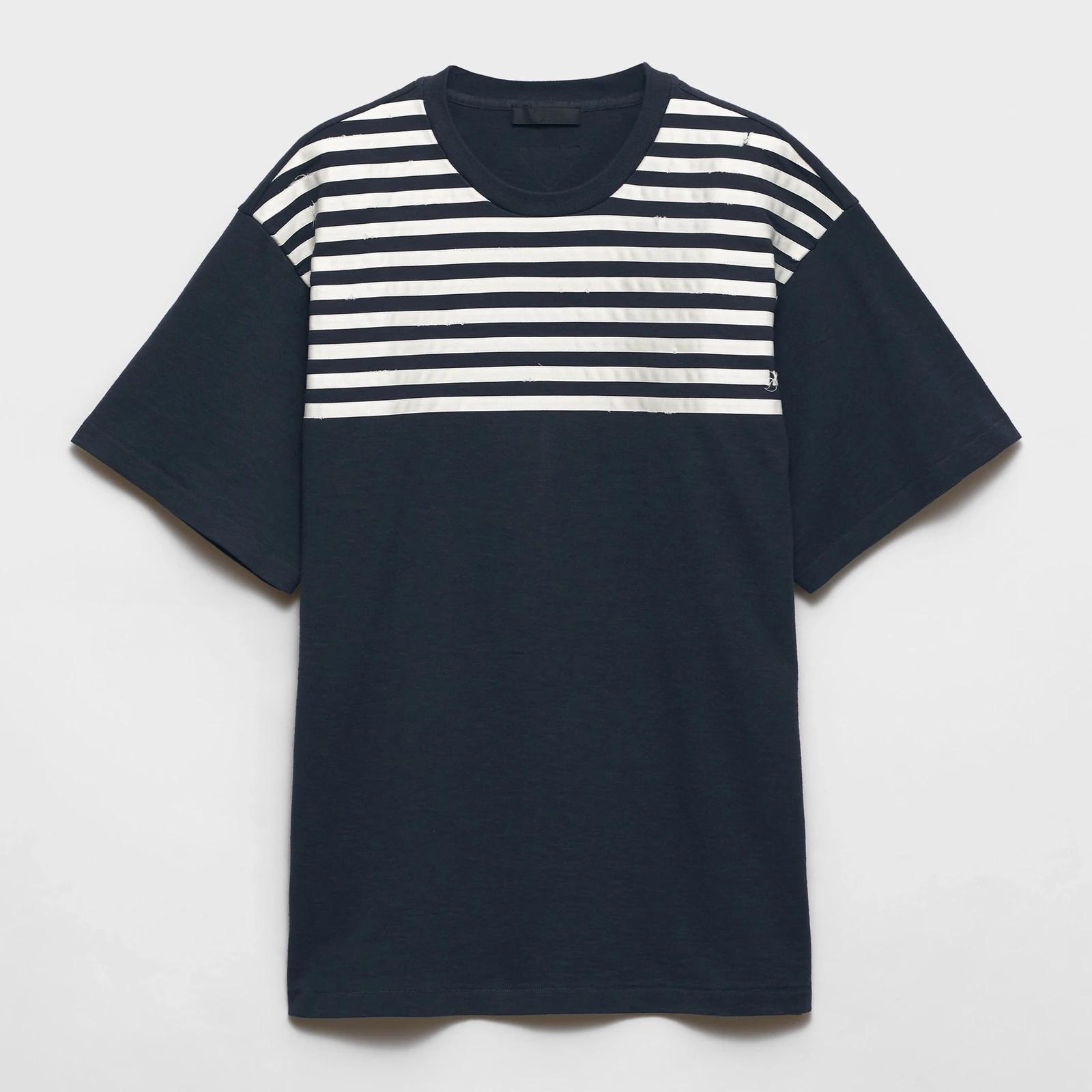 Baltic Blue Oversized Striped Cotton T‑shirt