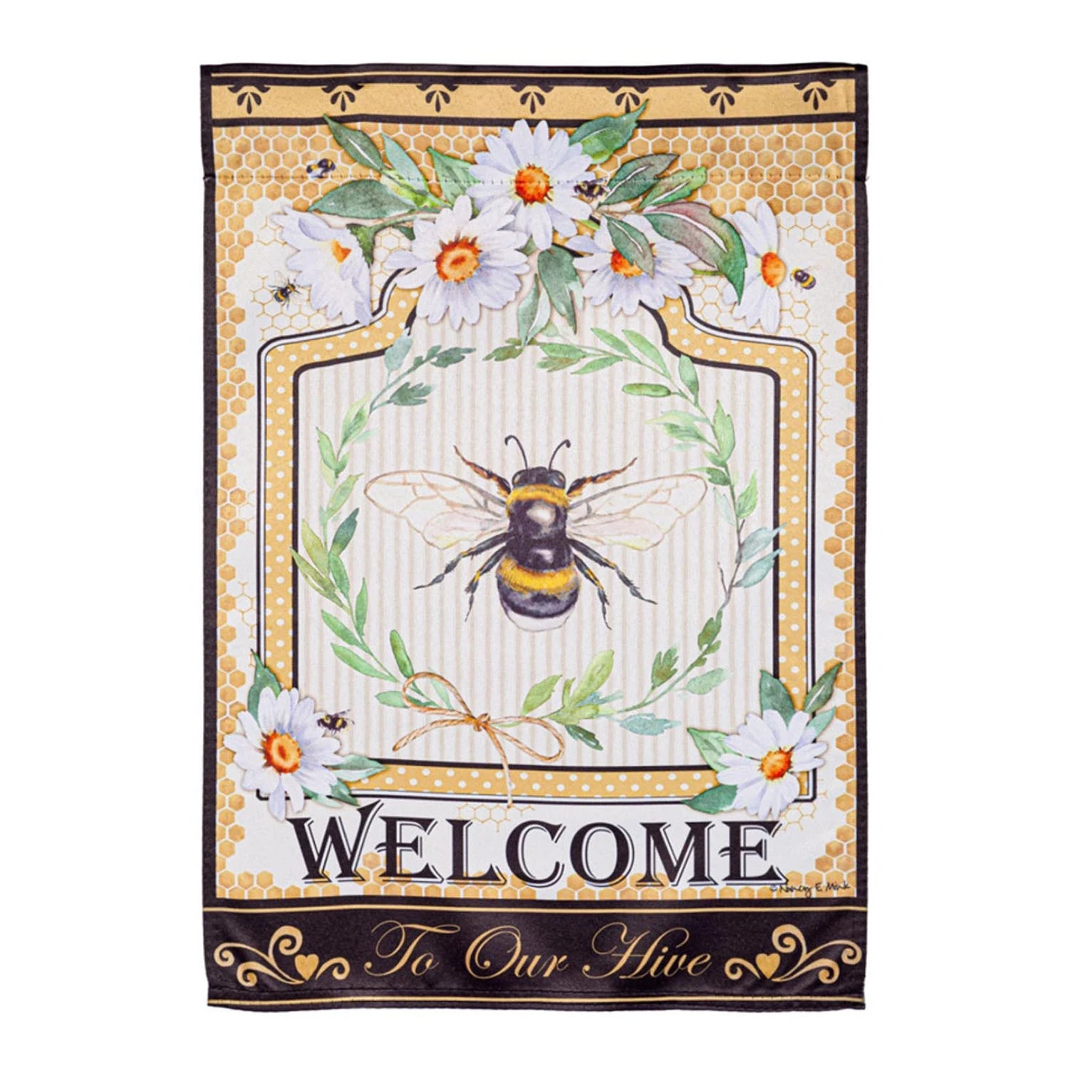 Evergreen Enterprises Humble Bee Suede Garden Flag