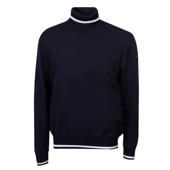 Tipped Wool Knitted Roll Neck Jumper