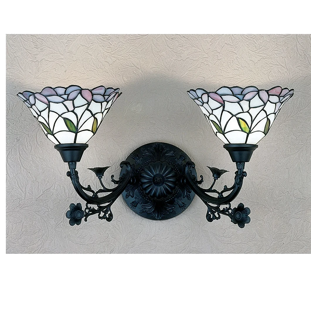 Meyda Tiffany 27391 Daffodil Bell 2 Light 22" Wide Bathroom Vanity Light With Tiffany Glass Shade