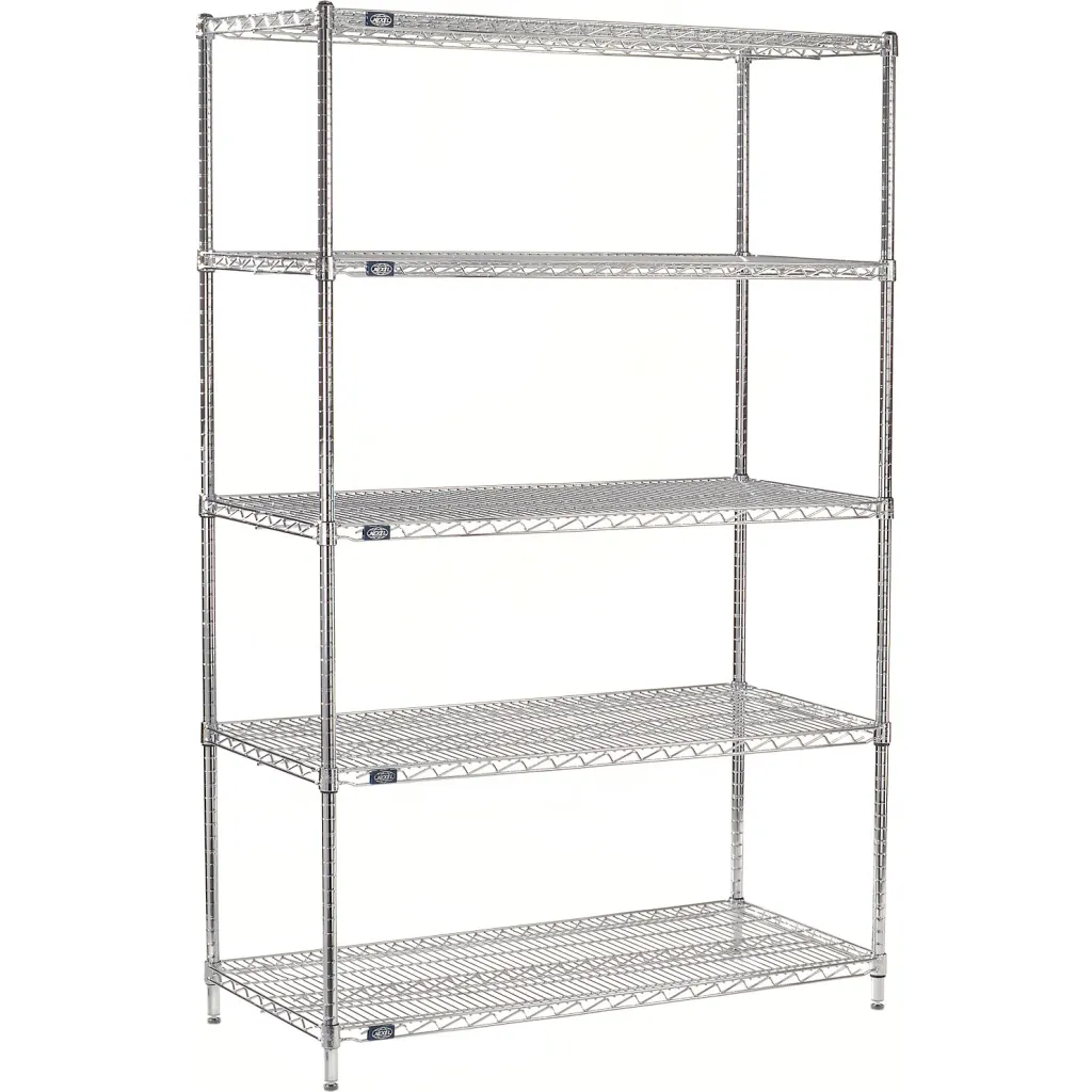 Nexel 5 Shelf Chrome Wire Shelving Unit Starter 42"w X 14"d X 86"h