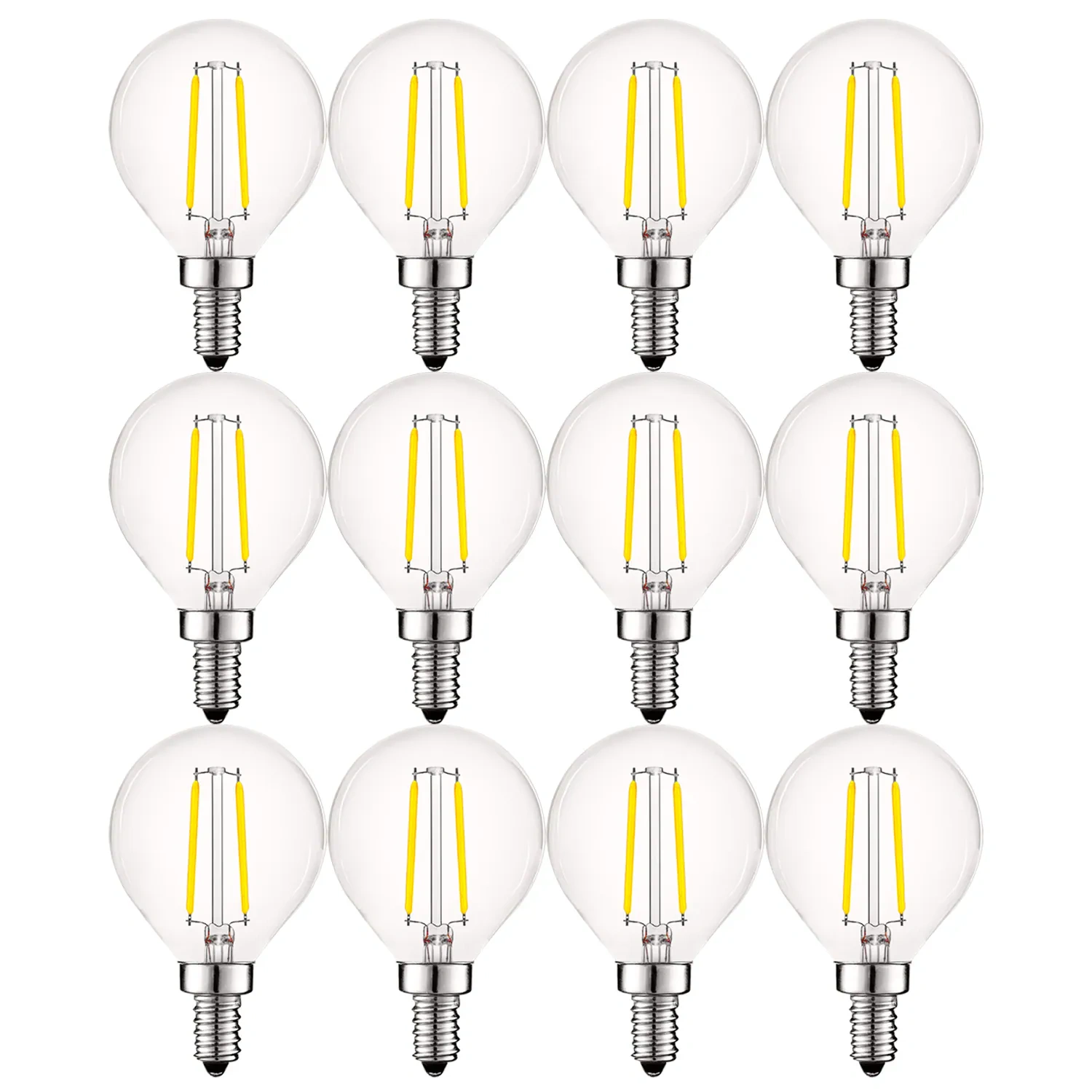 Luxrite Vintage G16.5 Led Globe Light Bulbs Dimmable, 5000k Bright White, 400 Lumens, E12 Led Bulb 4w=40w Equivalent, Ul Listed 12 Pack