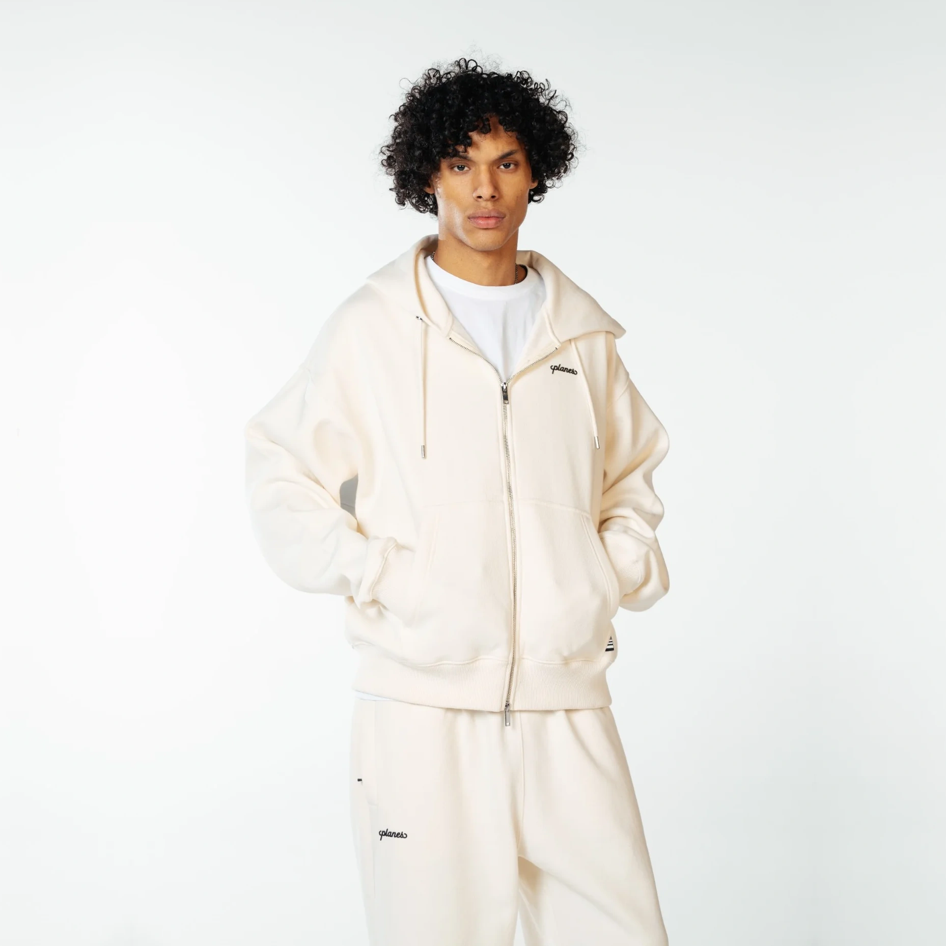 Planes Oversized Script Weld Zip Up Hoodie - Xs