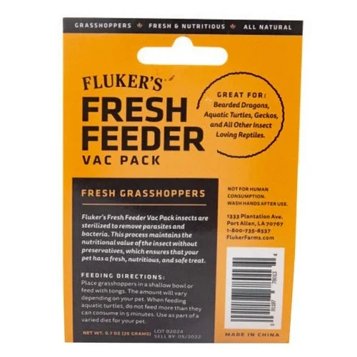 Flukers Grasshopper Fresh Feeder Vac Pack 0.7 Oz By Flukers