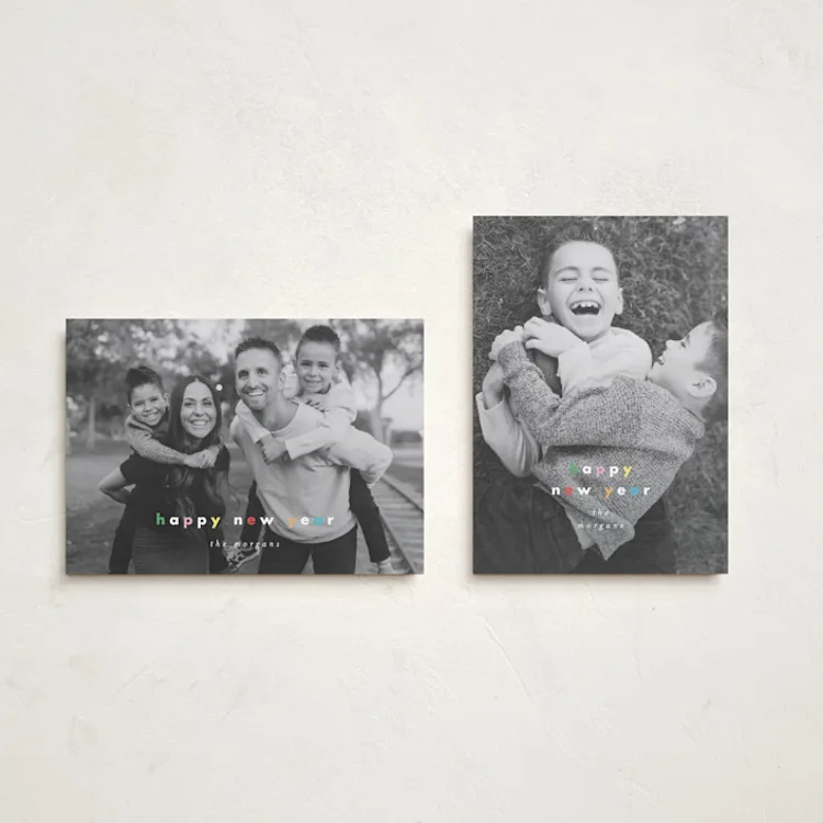 Colorblock Type Holiday Petite Cards