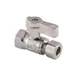 Kf3315sn 3/8-inch Fip X 3/8-inch O.d. Comp Quarter-turn Straight Shut-off Valve, Brushed Nickel