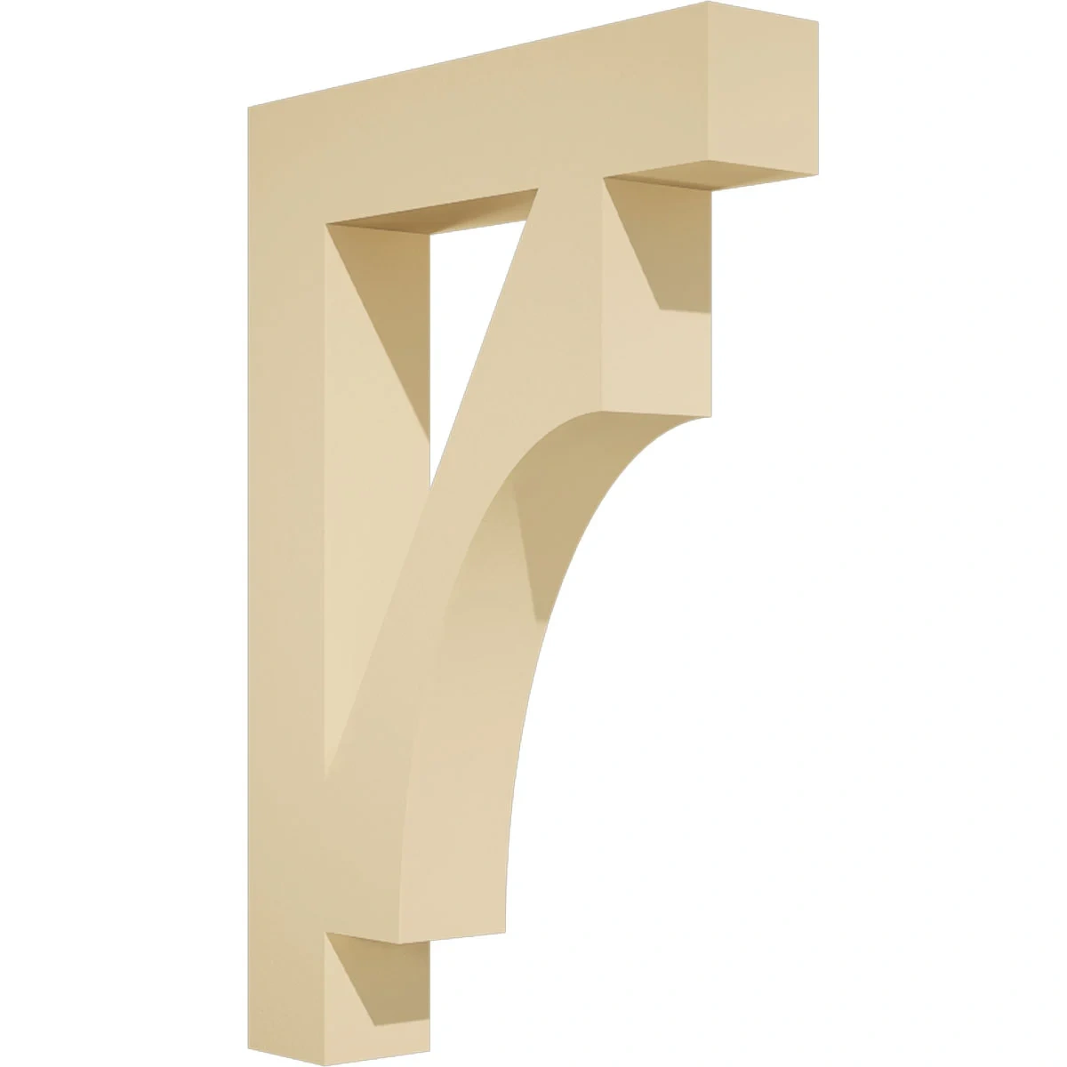 Signature Urethane Bracket, Westlake Style, Block Ends, 5 1/2" W × 28" D × 40" H, Primed Tan