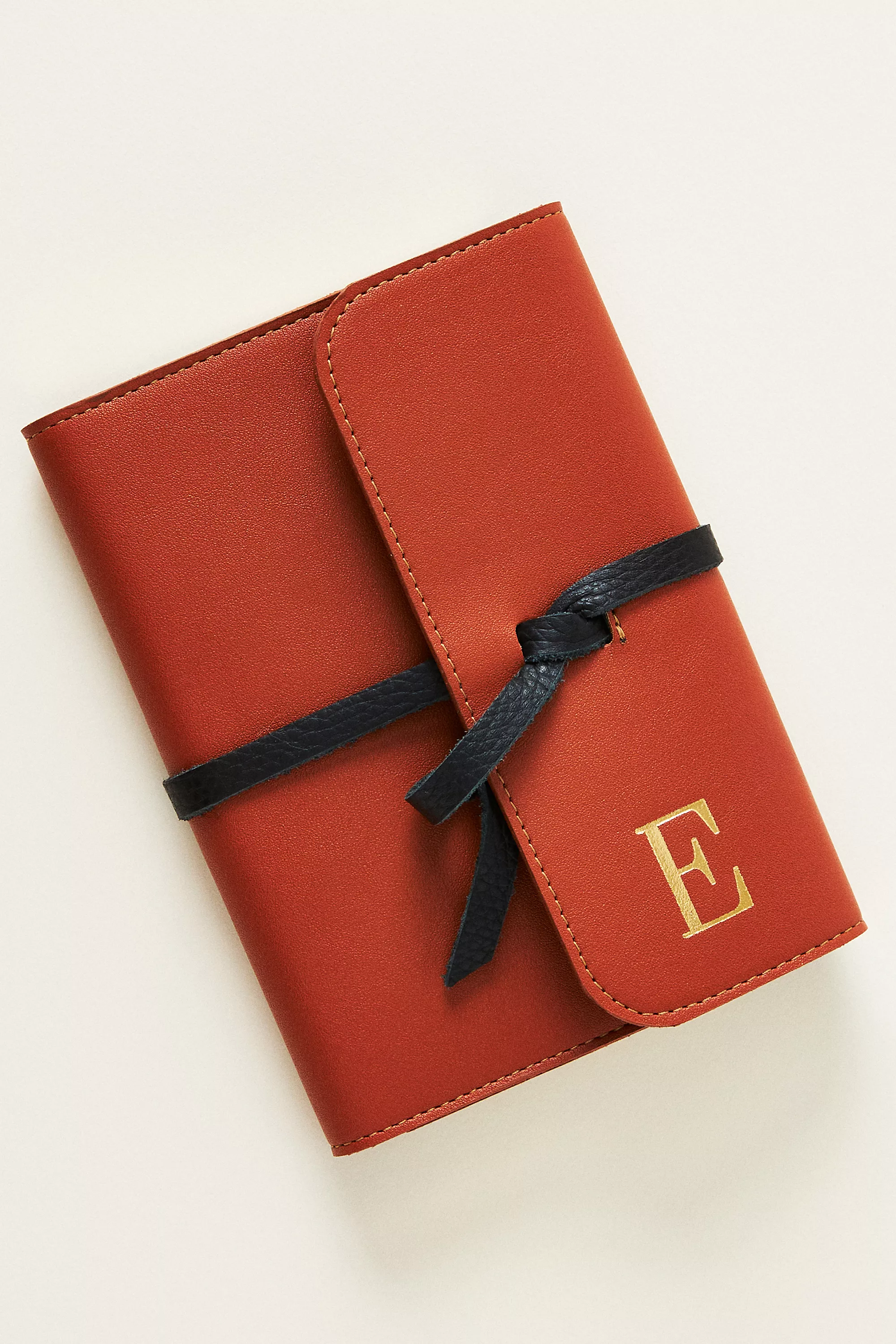 Monogram Faux Leather Wrap Lined Journal