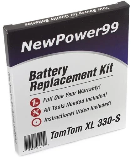 Tomtom Xl 330s (xl 330-s, Xl330-s) Battery Replacement Kit With Tools, Video Instructions And Extended Life Battery