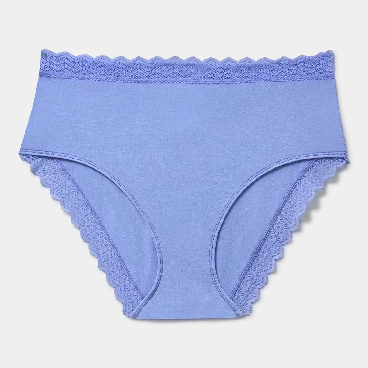 Zigzag Lace High Rise Knicker - Cornflower Blue - L