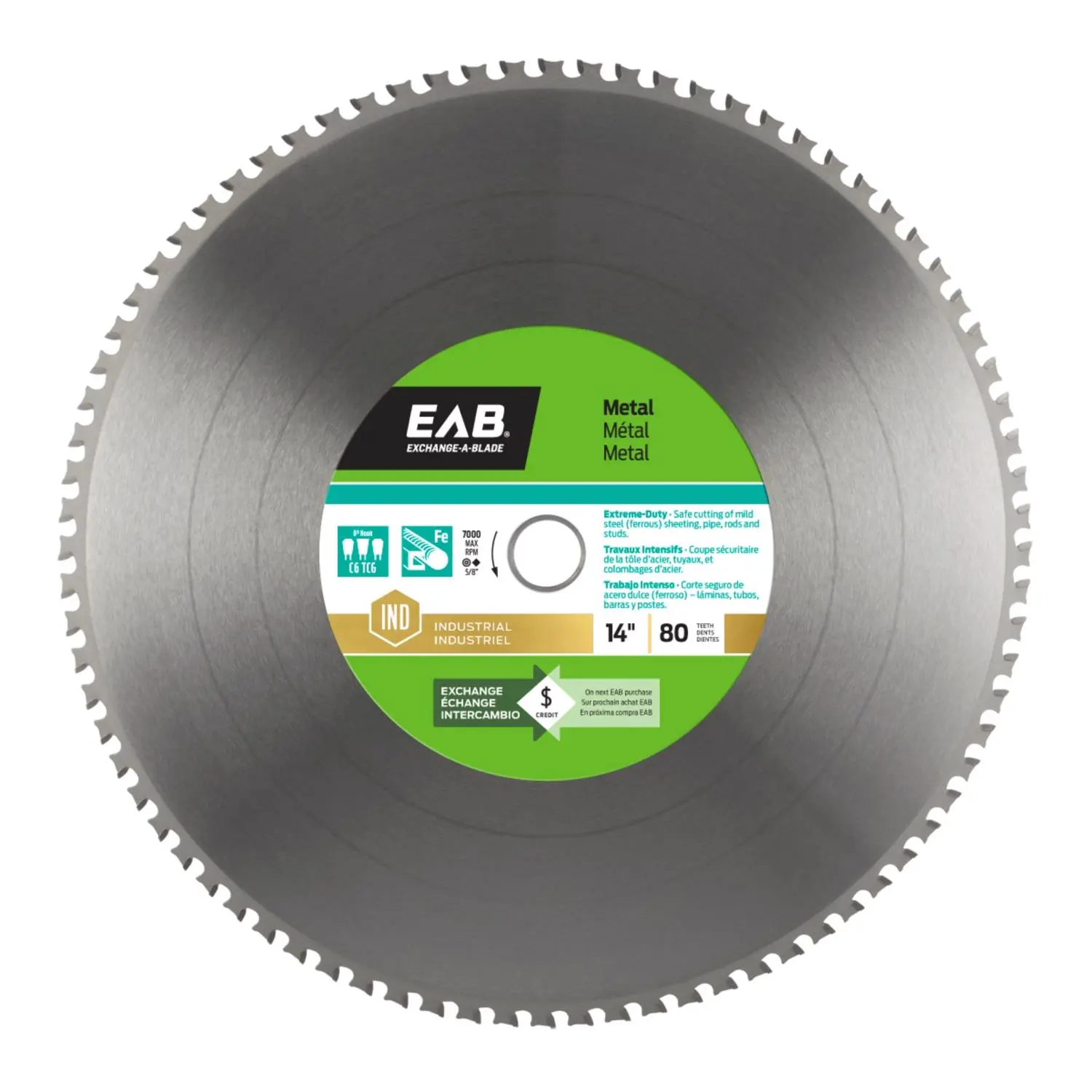 Exchange-a-blade 14 In. D X 1 In. Industrial Carbide Saw Blade 80 Teeth 1 Pk