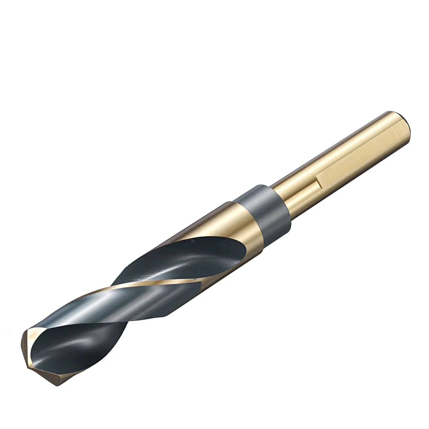 Uxcell 3/4" Drill Bit For Soft Metal 1/2" 3-flat Shank 4241 Hss Black And Gold 118°
