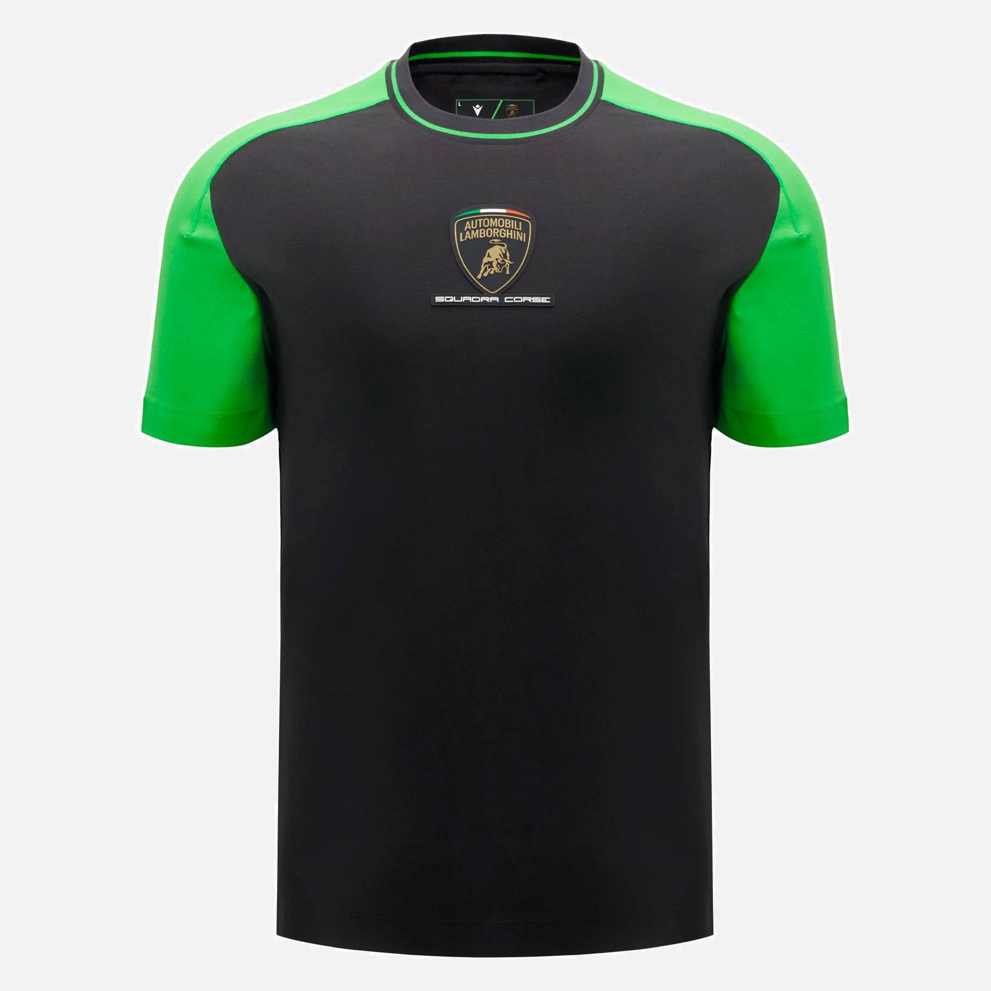 Automobili Lamborghini Squadra Corse Men's Black Sports T Shirt