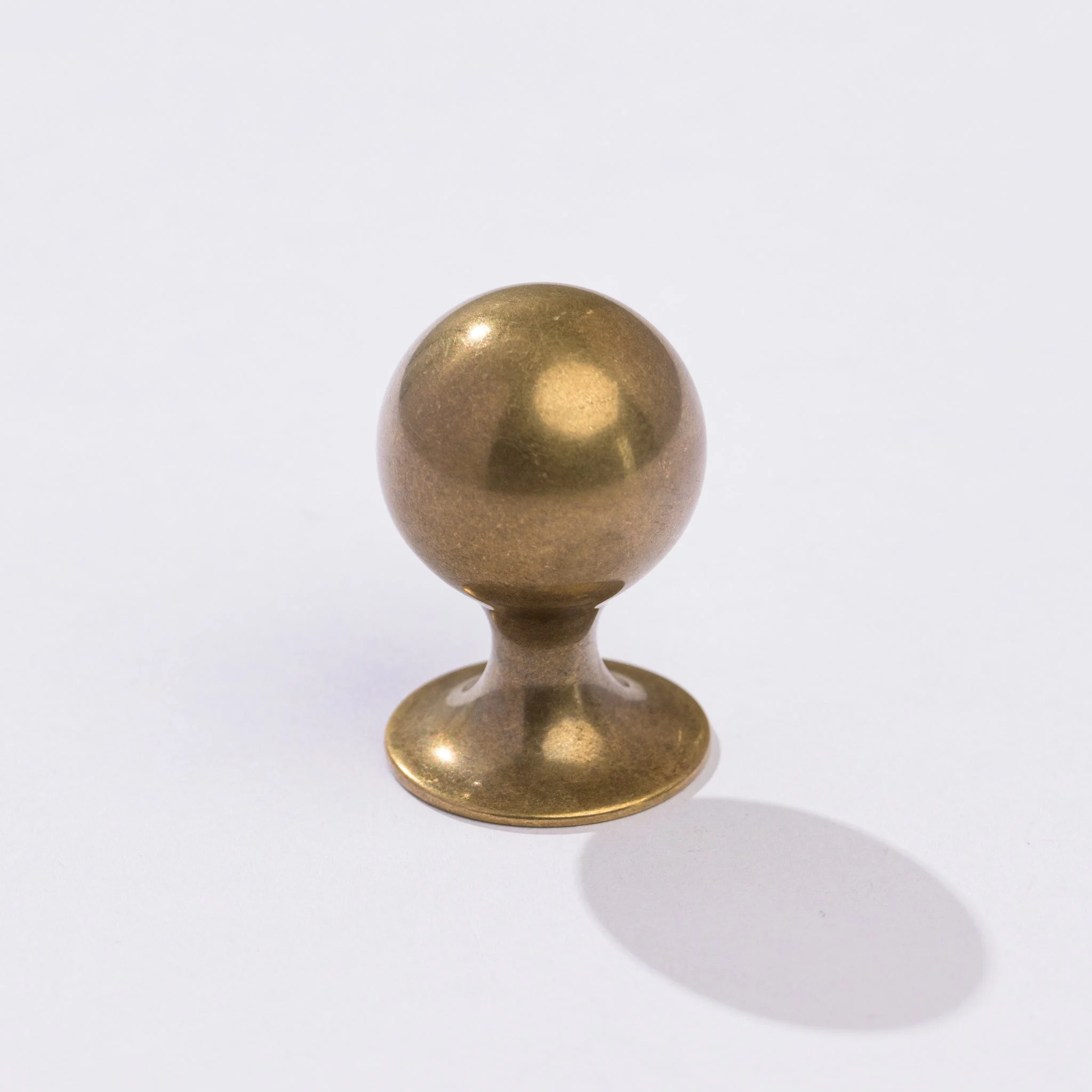 Tides Ball Knob With Base - Burnished Brass/1"