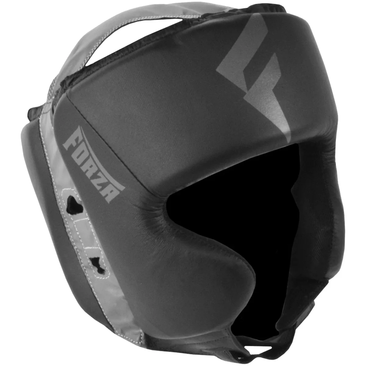 Forza Sports Vinyl Full Face Boxing And Mma Headgear - Black/gray