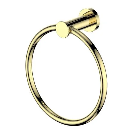 Emerald Bay Towel Ring In Polished Gold