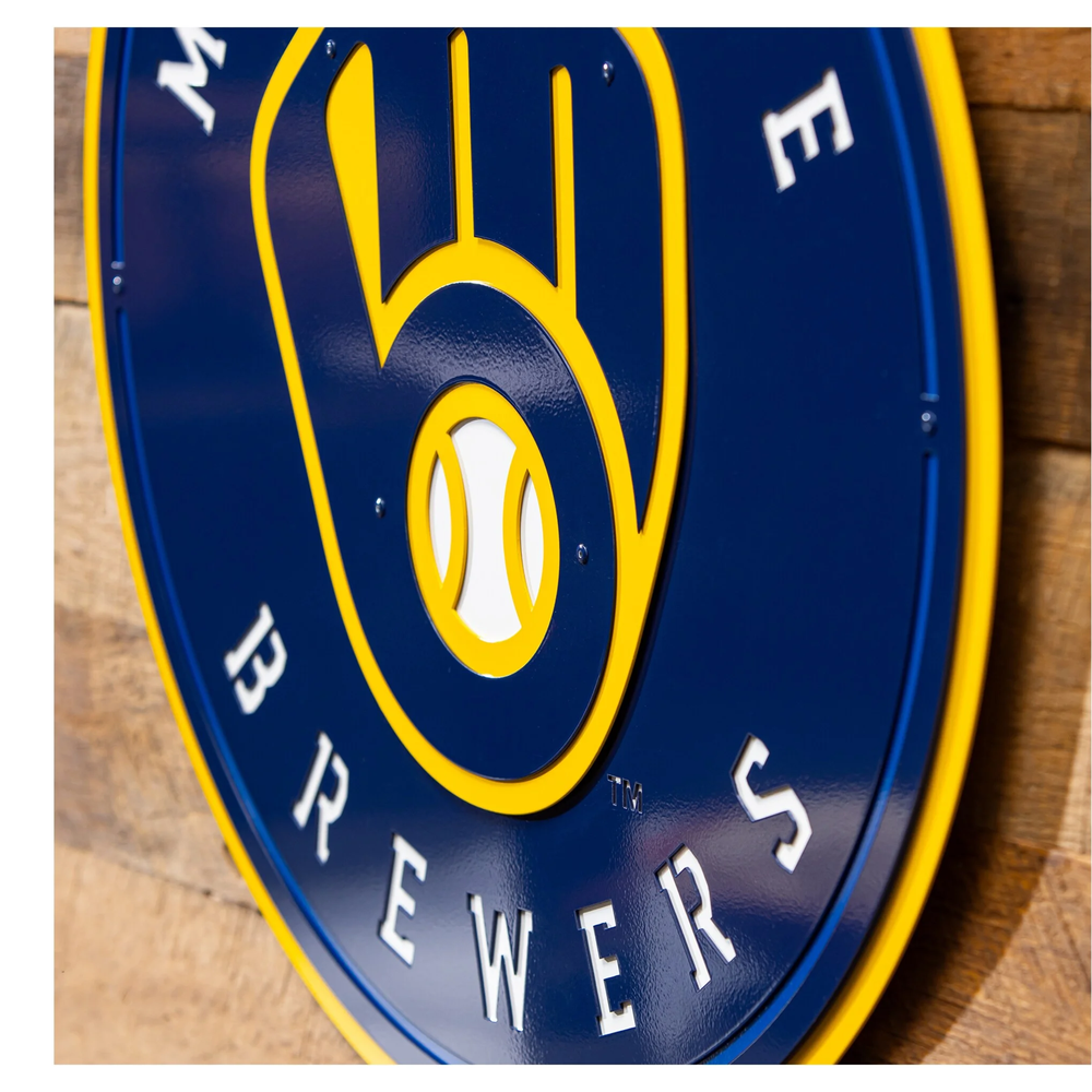 Milwaukee Brewers 23" Layered Metal Wall Art Sign