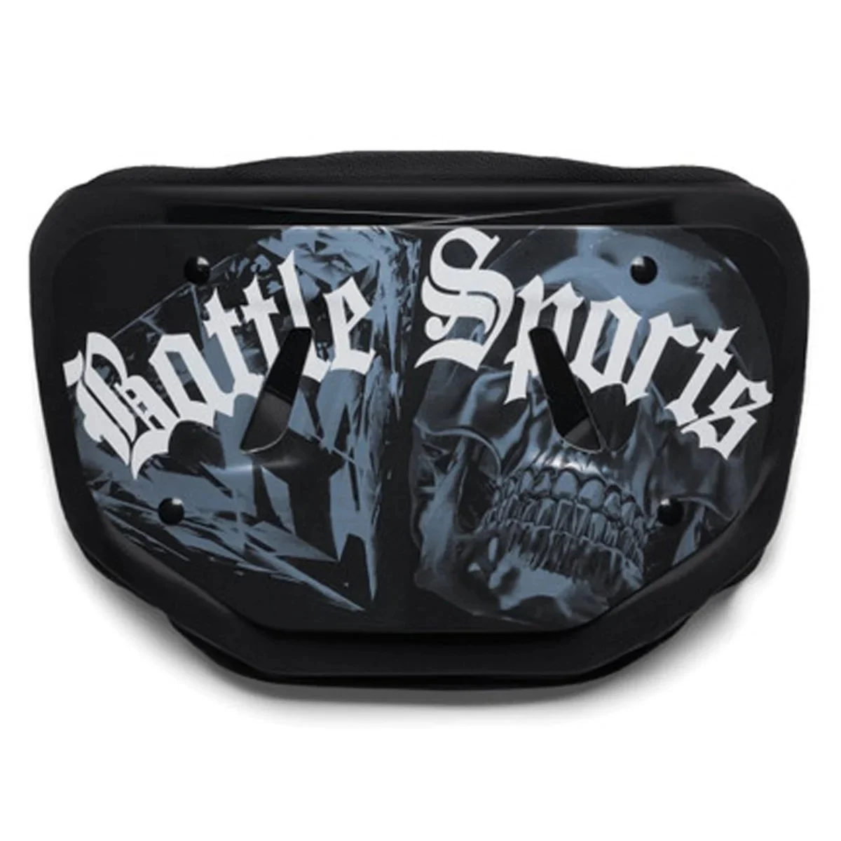 Battle Sports Adult Backplate "chrome Skulls" - Black/white